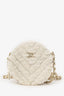Pre-Loved Chanel™ 2019 White Shearling Chevron Round Crossbody