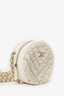 Pre-Loved Chanel™ 2019 White Shearling Chevron Round Crossbody