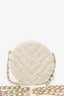 Pre-Loved Chanel™ 2019 White Shearling Chevron Round Crossbody