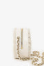 Pre-Loved Chanel™ 2019 White Shearling Chevron Round Crossbody
