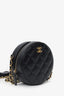 Pre-Loved Chanel™ 2020 Black Quilted Lambskin Romance Round Clutch with Chain