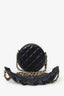 Pre-Loved Chanel™ 2020 Black Quilted Lambskin Romance Round Clutch with Chain