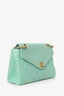 Pre-Loved Chanel™ 1996-97 Pastel Teal Lambskin Envelope Flap Shoulder Bag