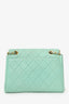 Pre-Loved Chanel™ 1996-97 Pastel Teal Lambskin Envelope Flap Shoulder Bag