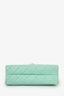 Pre-Loved Chanel™ 1996-97 Pastel Teal Lambskin Envelope Flap Shoulder Bag