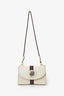 Gucci White Leather Small Sylvie Web Rajah Chain Bag With Extra Robe Strap