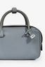 Delvaux Blue Grained Leather 'Cool Box' Nano Top Handle