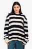 Diesel Cream/Navy Striped Knit Sweater Size XXL