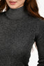 Diane von Furstenberg Grey/Black Merino Wool Turtleneck Size S