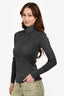 Diane von Furstenberg Grey/Black Merino Wool Turtleneck Size S