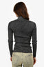 Diane von Furstenberg Grey/Black Merino Wool Turtleneck Size S