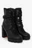 Christian Louboutin Black Leather 'Macademia 100' Heeled Boots Size 36.5