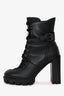 Christian Louboutin Black Leather 'Macademia 100' Heeled Boots Size 36.5
