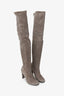 Stuart Weitzman Taupe Suede Thigh High Heeled Boots Size 7.5