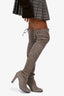 Stuart Weitzman Taupe Suede Thigh High Heeled Boots Size 7.5