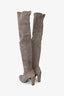 Stuart Weitzman Taupe Suede Thigh High Heeled Boots Size 7.5