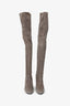 Stuart Weitzman Taupe Suede Thigh High Heeled Boots Size 7.5