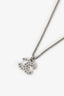 Pre-Loved Chanel™ F12 Silver Tone Double CC Crystal Pendant Necklace