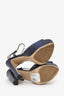 Miu Miu Navy Blue Snake Skin Platform Peep Toe Platforms Size 39