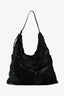 Dries Van Noten Black Sequin Leather Large Shoulder Bag with Pouch