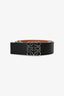 Loewe Black/Tan Leather Reversible Palladium Anagram Buckle Belt Size 90/36