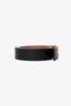 Loewe Black/Tan Leather Reversible Palladium Anagram Buckle Belt Size 90/36