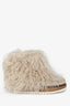 Weekend Max Mara Cream Mongolian Fur Ankle Boots Size 37