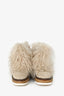 Weekend Max Mara Cream Mongolian Fur Ankle Boots Size 37