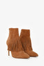 Bionda Castana Camel Suede Fringe Ankle Boots Size 36.5