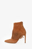 Bionda Castana Camel Suede Fringe Ankle Boots Size 36.5