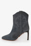 Ba&sh Grey Suede Western Ankle Boots Size 37