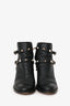 Valentino Black Grained Leather Rockstud Ankle Boots Size 37