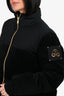 Moose Knuckles Black Velvet/Nylon Puffer Jacket Size L