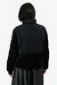 Moose Knuckles Black Velvet/Nylon Puffer Jacket Size L