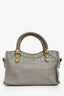 Balenciaga Grey Leather Mini Classic City Bag with Strap