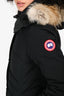 Canada Goose Black Down/Coyote Fur Trimmed Midi Jacket Size XS