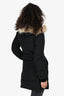 Canada Goose Black Down/Coyote Fur Trimmed Midi Jacket Size XS
