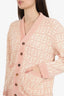 Fendi Pink Chenille FF Print V-Neck Cardigan Size 12 Kids