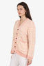 Fendi Pink Chenille FF Print V-Neck Cardigan Size 12 Kids