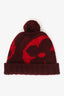 Louis Vuitton Red Monogram Knit Pom Pom Beanie