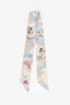 Hermès Blue/Beige Silk Carres Volants Twilly Scarf