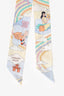 Hermès Blue/Beige Silk Carres Volants Twilly Scarf