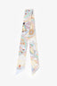 Hermès Blue/Beige Silk Carres Volants Twilly Scarf