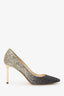 Jimmy Choo Gold/Black Glittery Pointes Heels Size 38