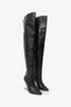 Cult Gaia Black Leather Thigh High Boot Size 38