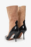Alaia Black/Tan Patent Leather/Suede Pointed Ankle Boots Size 38