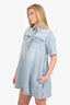 Ganni Denim Short Sleeve Mini Dress Size 34