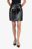 Maje Black Faux Patent Leather Mini Skirt Size 38