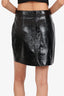 Maje Black Faux Patent Leather Mini Skirt Size 38