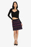 Missoni Black/Purple/Pink Knit Zig-Zag Mini Skirt Size 44